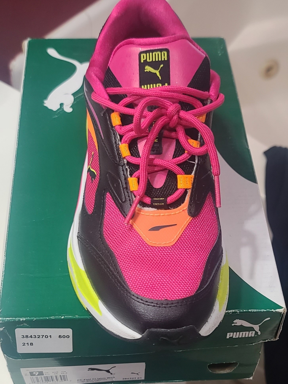 Puma Pink Orange Black Neon Athletic Sneakers - Picture 4 of 4